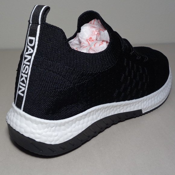 Danskin Size 7.5 M FREE Black Knit Lace Up Sneakers New Women's Shoes - Picture 13 of 16